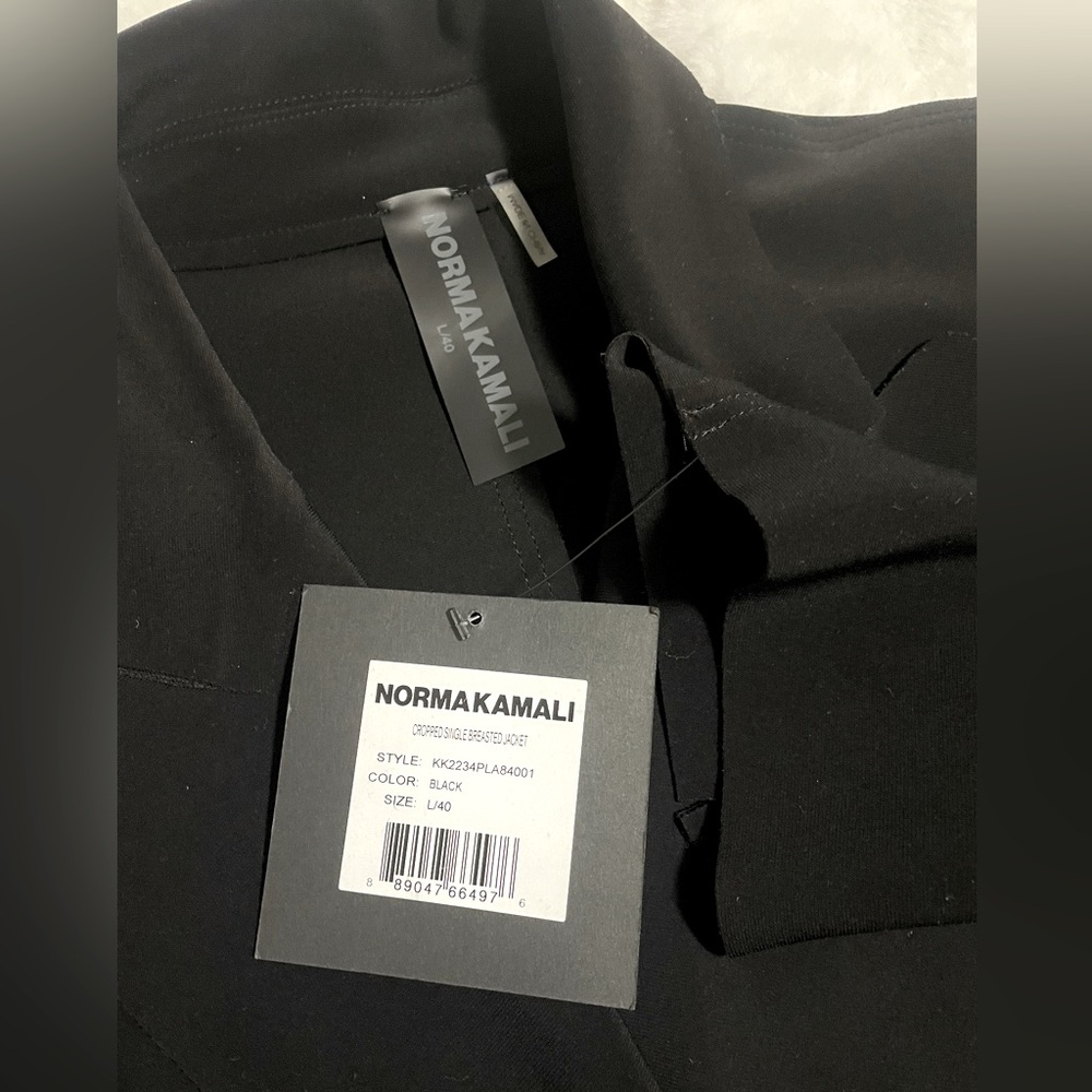 Norma Kamali Cropped Single Breasted Jacket